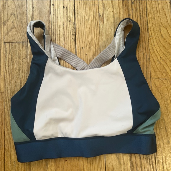 Athleta Navy and Cream Sports Bra Small - Picture 1 of 3